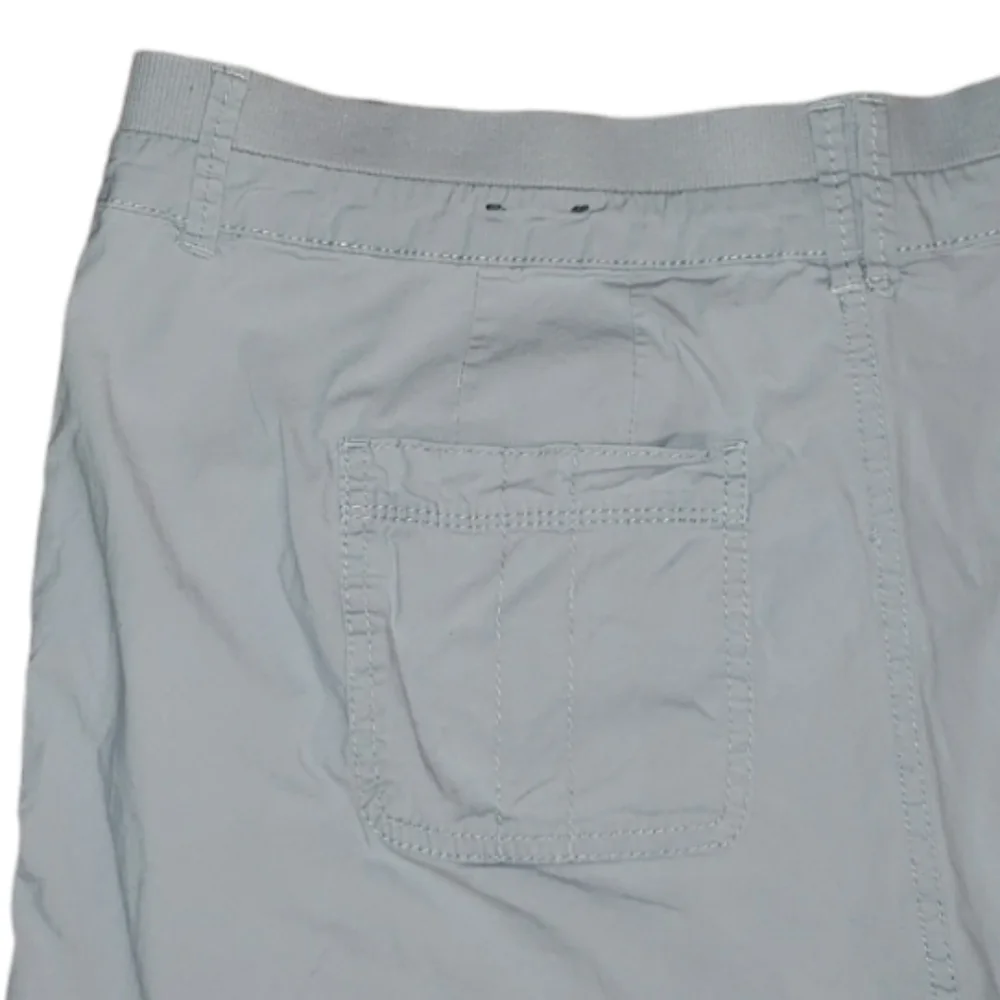 Avenue High Waist Elastic Waistband Drawstring Cinch Legs Gray Cropped Capris 16 - Picture 8 of 16